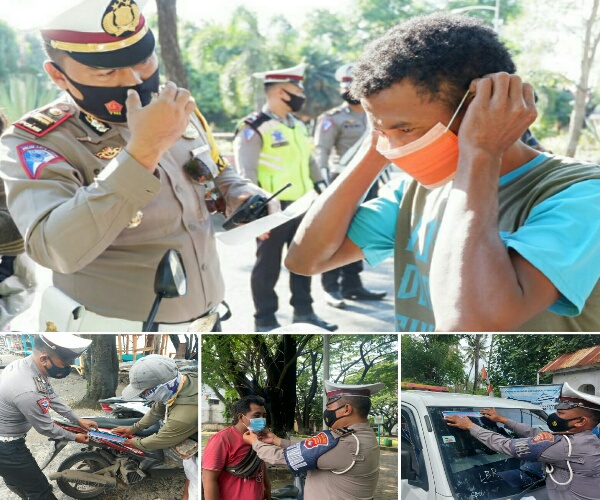 Satlantas Polres Sumbawa Semakin Gencar Himbau Protokol Kesehatan & Tertib Berlalu lintas