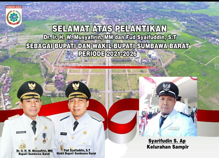 Iklan / Keluarga Besar Kelurahan Sampir Mengucapkan Selamat Atas Pelantikan Bupati dan Wakil Bupati Sumbawa Barat