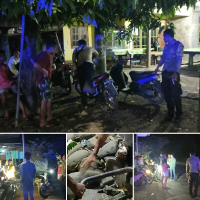 Polsek Utan Bubarkan Aksi Balap Liar, Amankan Motor Hingga Musnahkan Knalpot Racing