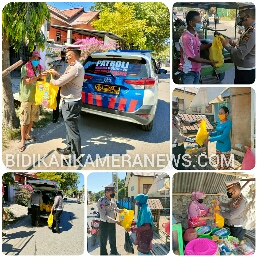 Satlantas Polres Sumbawa Kembali Salurkan Puluhan Paket Sembako Di Masa PPKM Mikro