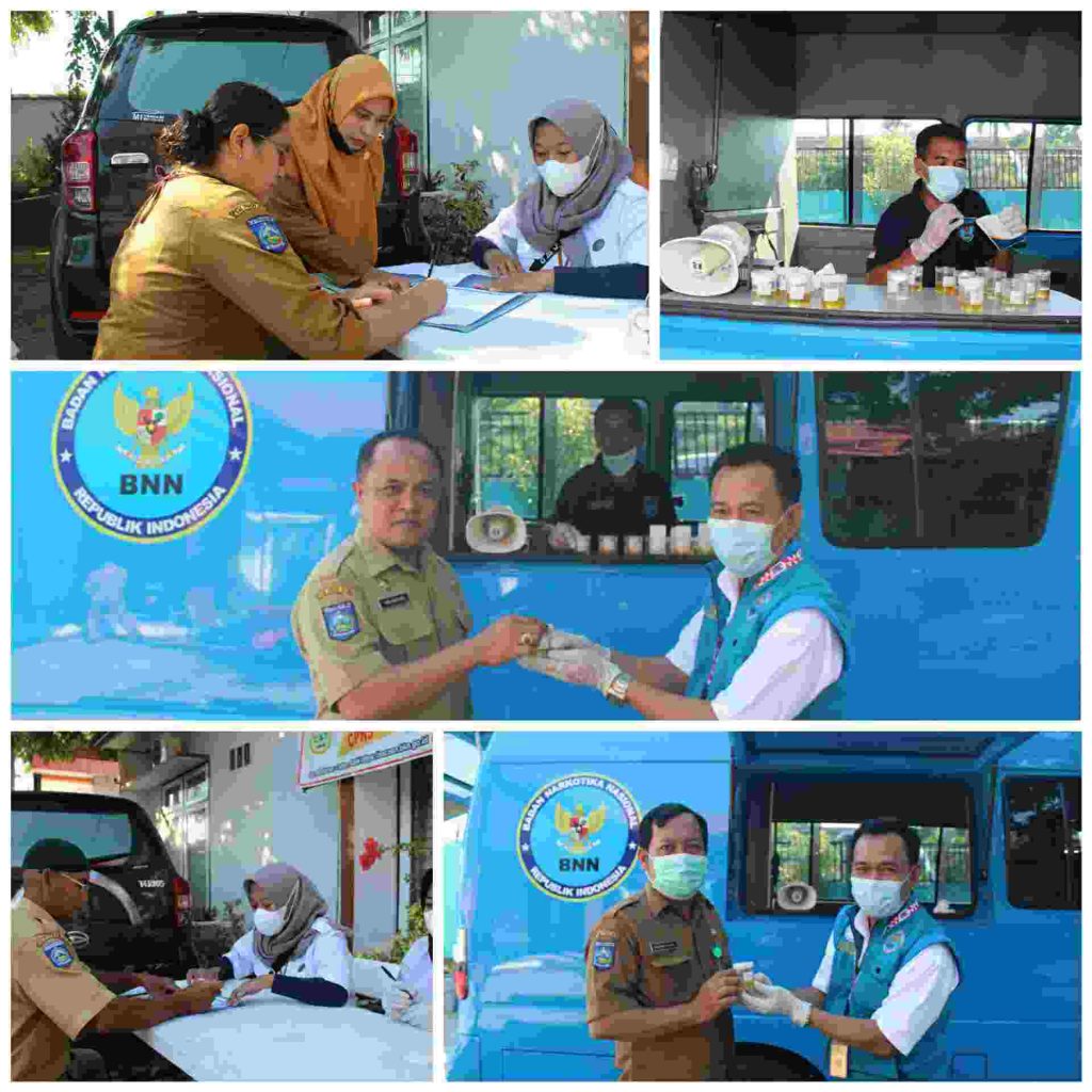 BNN kabupaten Sumbawa Tes Urine Seluruh Karyawan Badan Kepegawaian dan Pengembangan SDM