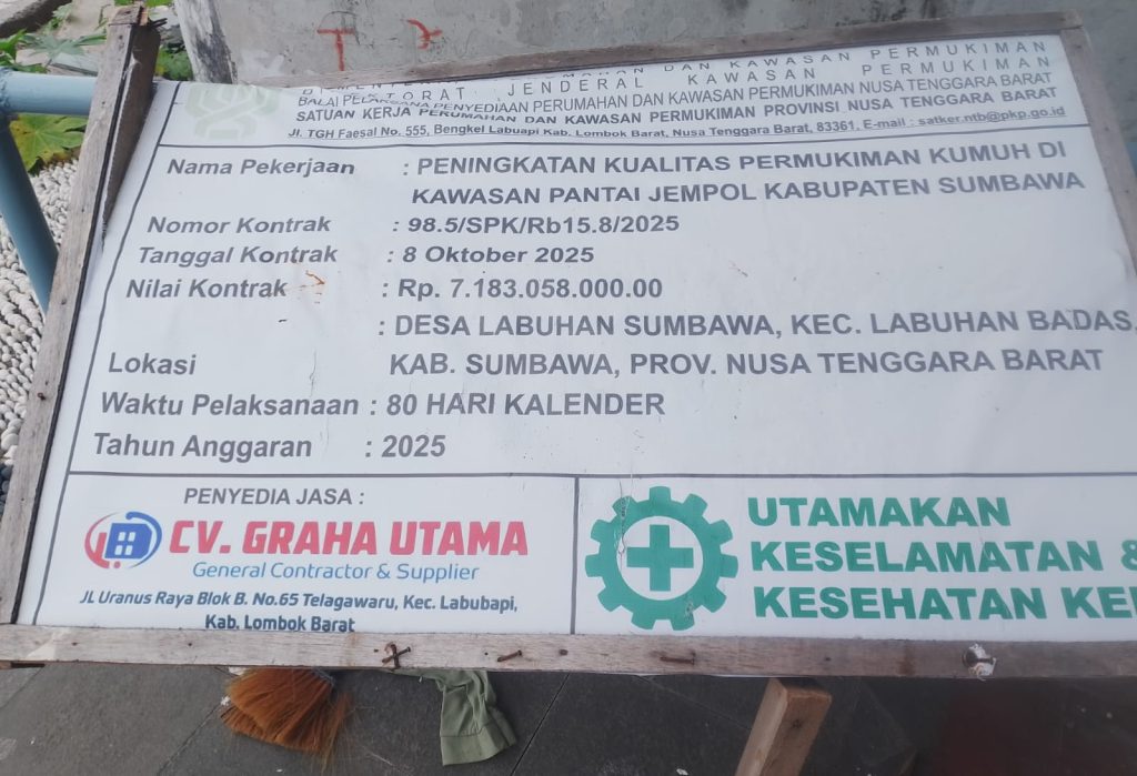 Menelan Anggaran 7,1 M Proyek Kawasan Pantai Jempol, Diduga Asal Jadi dan Sarang Mafia , MPC PP Sumbawa Minta APH Turun Tangan