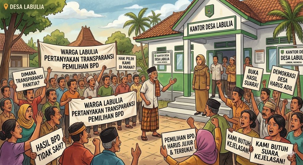 PEMILIHAN BPD LABULIA DIDUGA TIDAK TRANSPARAN, WARGA PROTES SOSIALISASI MINIM