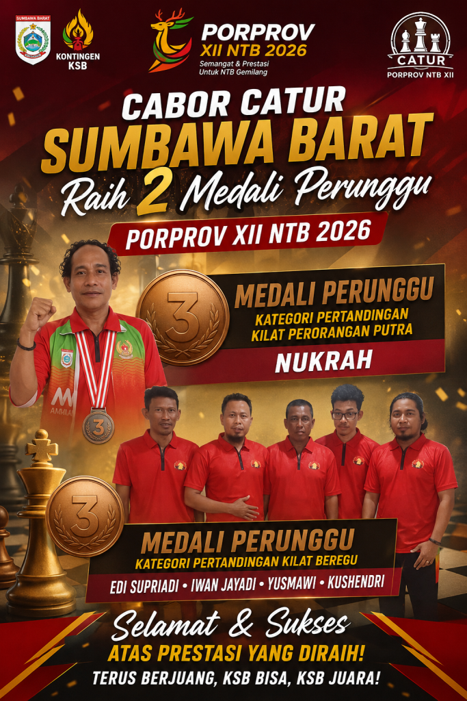 Porprov 12 NTB, Cabor Catur Sumbawa Barat Raih 2 Medali Perunggu