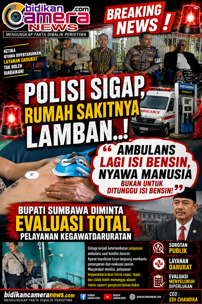 POLISI SIGAP, RUMAH SAKITNYA LAMBAN..! “AMBULANS LAGI ISI BENSIN, NYAWA MANUSIA BUKAN UNTUK DITUNGGU ISI BENSIN! ” BUPATI SUMBAWA DIMINTA EVALUASI TOTAL